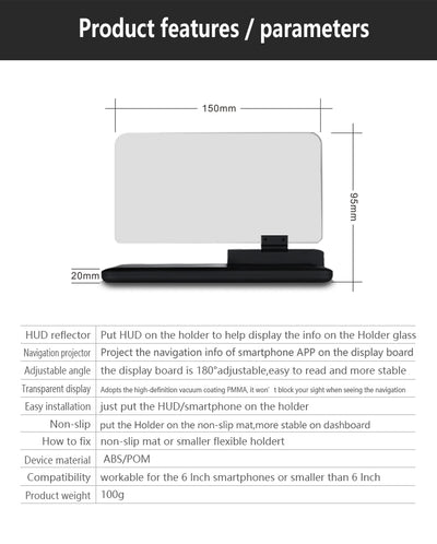 HUD Head Up Display Projector Phone Navigation