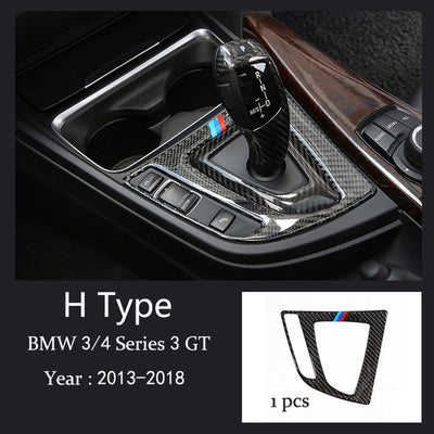 Carbon Fiber Gear Shift Panel Decorative Frame For BMW 3 and 4 Series 3GT F30 F31 F32 F34